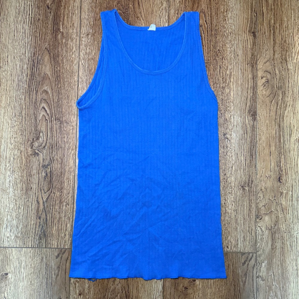 Vintage 90s Fruit of the Loom Blue Tank Top Made in USA Mens Large 42-44